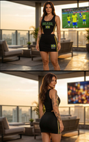 Conjunto Body + Saia Brasil.